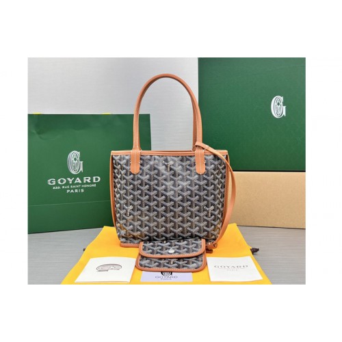 Goyard Anjou Mini bag in Brown Chevroches Calfskin & Goyardine Canvas Goyard Anjou Mini bag in Brown Chevroches Calfskin & Goyardine Canvas