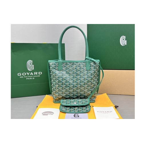 Goyard Anjou Mini bag in Green Chevroches Calfskin & Goyardine Canvas Goyard Anjou Mini bag in Green Chevroches Calfskin & Goyardine Canvas