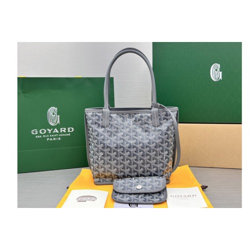 Goyard Anjou Mini bag in Gray Chevroches Calfskin & Goyardine Canvas