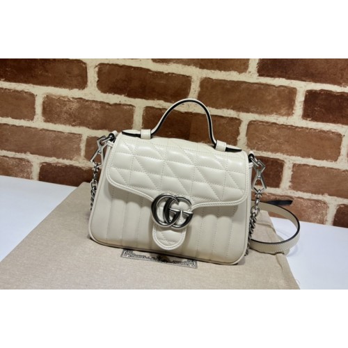 Gucci Marmont mini top handle bag in White matelasse leather Gucci Marmont mini top handle bag in White matelasse leather