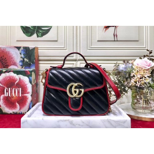 Gucci Marmont mini top handle bags Black leather Gucci Marmont mini top handle bags Black leather