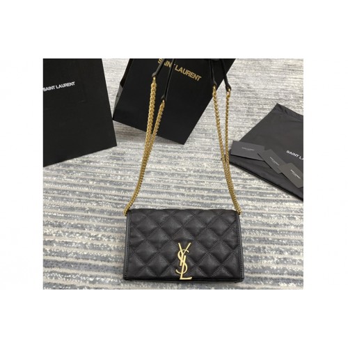 YSL BECKY CHAIN WALLET IN Black QUILTED LAMBSKIN YSL BECKY CHAIN WALLET IN Black QUILTED LAMBSKIN