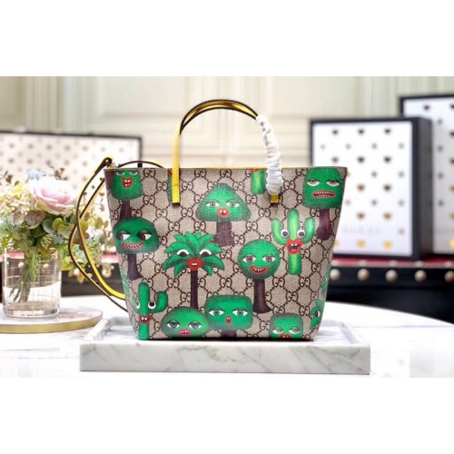 Gucci Supreme Petit Kids Girl Bags Beige ebony Supreme canvas with smiling plants print