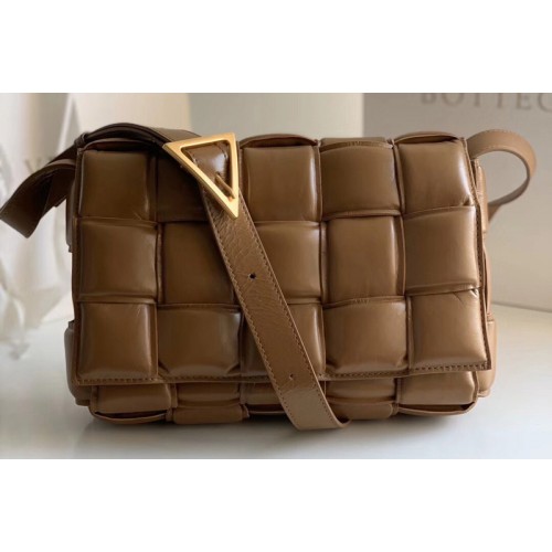Bottega Veneta padded cassette bag in Brown Lambskin Leather