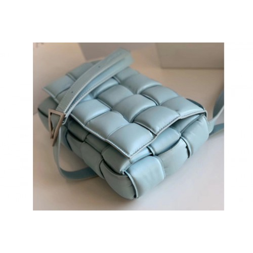 Bottega Veneta padded cassette bag in Light Blue Lambskin Leather