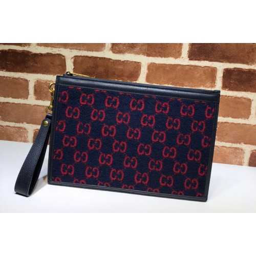 Gucci wool pouch in Blue and red wool