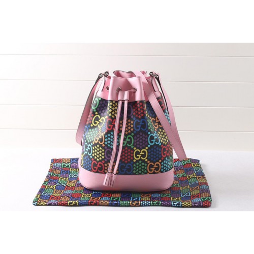 Gucci Psychedelic bucket bag in Psychedelic Supreme canvas With Pink Leather Gucci Psychedelic bucket bag in Psychedelic Supreme canvas With Pink Leather