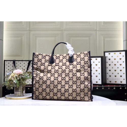Gucci wool tote Bags in Beige and ebony wool