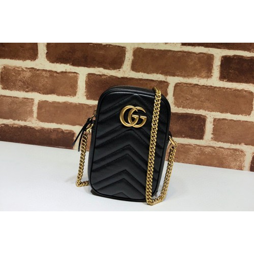 Gucci Marmont mini bag in Black matelasse chevron leather