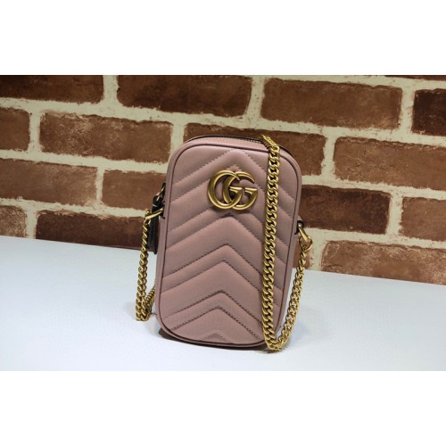 Gucci Marmont mini bag in Pink matelasse chevron leather Gucci Marmont mini bag in Pink matelasse chevron leather