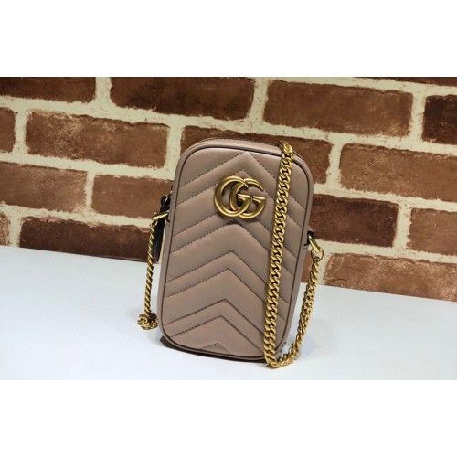 Gucci Marmont mini bag in Apricot matelasse chevron leather