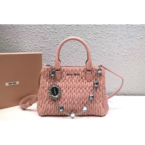 Miu Miu Cloquet Nappa Leather Tote Bag 5BA067 Light Pink