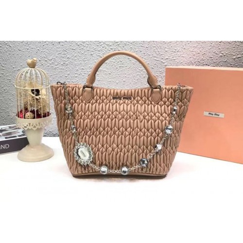 Miu Miu Cloque Matelasse Nappa Leather Tote Bag 5BE896 Pink Miu Miu Cloque Matelasse Nappa Leather Tote Bag 5BE896 Pink