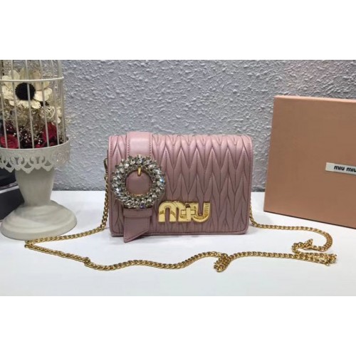 Miu Miu Matelasse Nappa Leather Tote Bag 5BF068 Pink