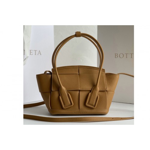Bottega Veneta BV Mini Arco Top-handle Bag In Tan Calfskin Leather