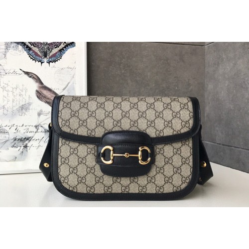 Gucci 1955 Horsebit shoulder bag in Supreme canvas and Black Leather Gucci 1955 Horsebit shoulder bag in Supreme canvas and Black Leather