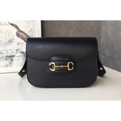 Gucci 1955 Horsebit shoulder bag in Black textured leather Gucci 1955 Horsebit shoulder bag in Black textured leather