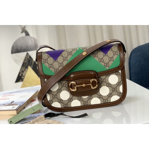 Gucci Horsebit 1955 shoulder bag in Beige and ebony Supreme canvas Gucci Horsebit 1955 shoulder bag in Beige and ebony Supreme canvas