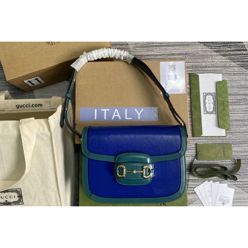 Gucci Horsebit 1955 small shoulder bag in Blue leather