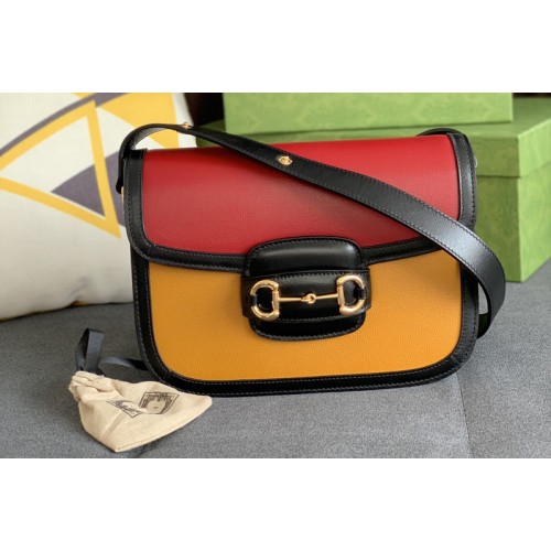 Gucci Horsebit 1955 shoulder bag in Burnt orange and Red leather