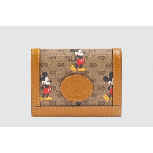 Gucci Disney x Gucci card case wallet in Beige ebony mini Supreme canvas