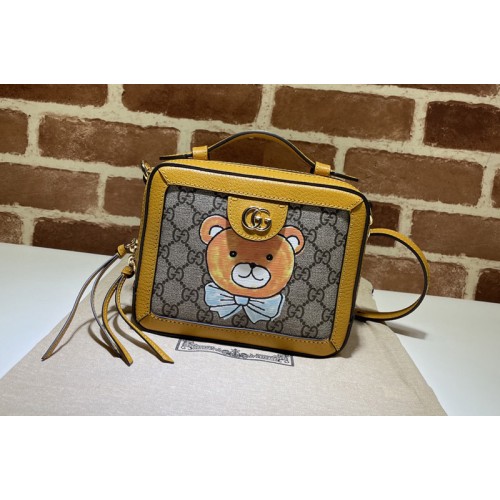 Gucci Ophidia mini shoulder bag in Beige ebony Supreme Gucci Ophidia mini shoulder bag in Beige ebony Supreme