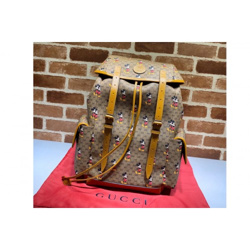 Gucci Disney x Gucci medium backpack in Beige ebony mini Supreme canvas with Mickey Mouse