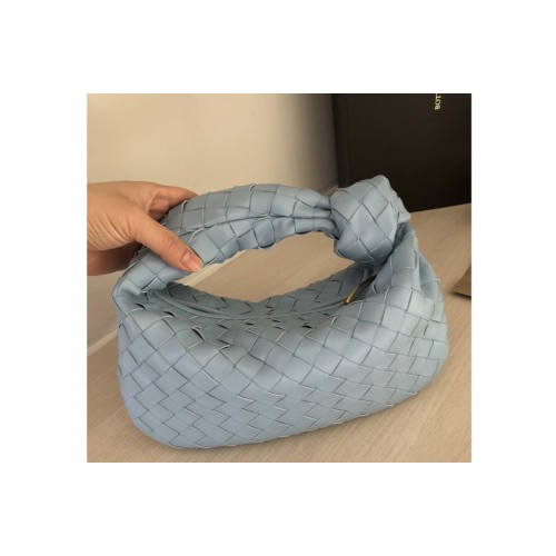 Bottega Veneta Mini BV Jodie hobo bag in Blue Lambskin Leather Bottega Veneta Mini BV Jodie hobo bag in Blue Lambskin Leather