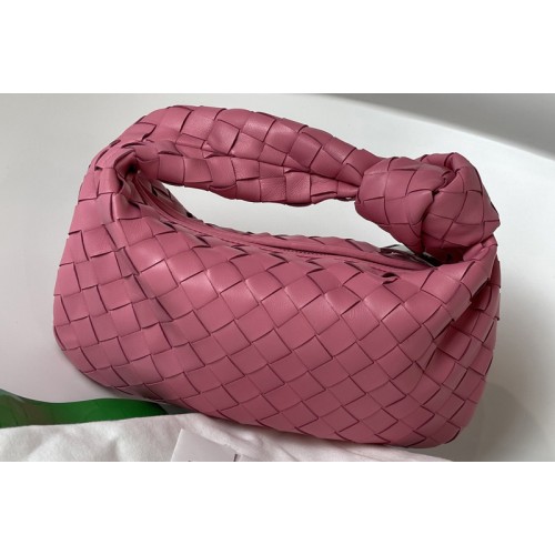 Bottega Veneta Mini Jodie Rounded hobo bag in Pink Intrecciato leather Bottega Veneta Mini Jodie Rounded hobo bag in Pink Intrecciato leather