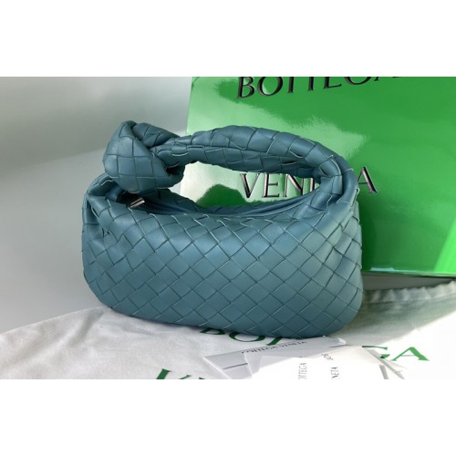 Bottega Veneta Mini Jodie Rounded hobo bag in Blue Intrecciato leather