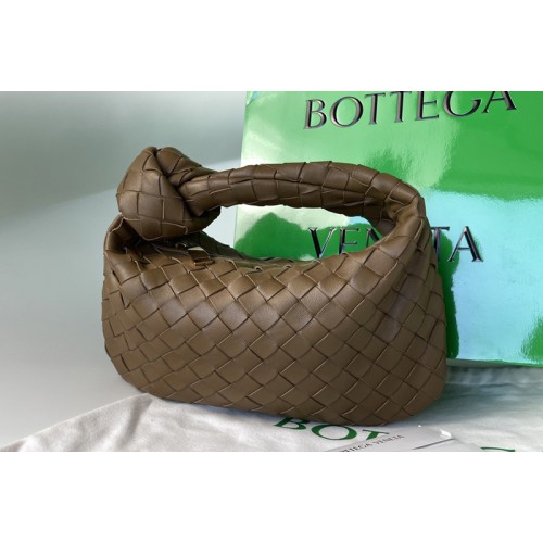 Bottega Veneta Mini Jodie Rounded hobo bag in Dark Coffee Intrecciato leather Bottega Veneta Mini Jodie Rounded hobo bag in Dark Coffee Intrecciato leather