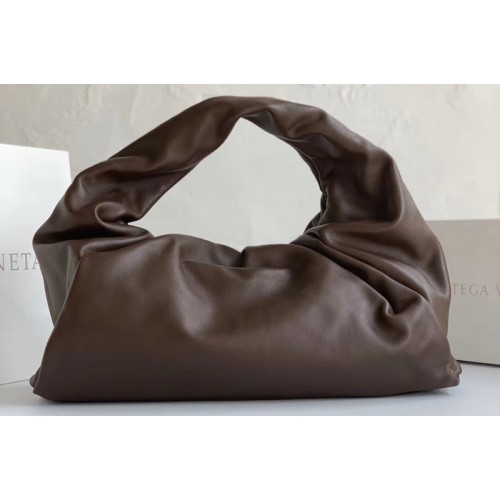Bottega Veneta The shoulder Pouch bag in Dark Brown Calfskin Leather