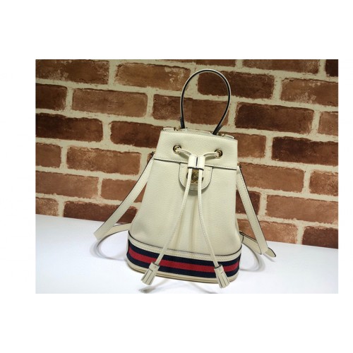 Gucci Ophidia small bucket bag in White Leather with web Gucci Ophidia small bucket bag in White Leather with web