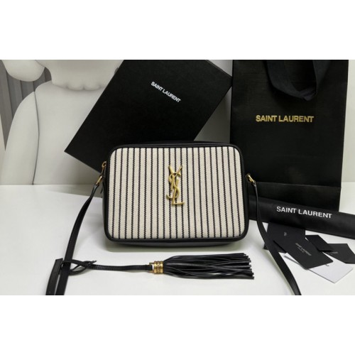 YSL LOU CAMERA BAG IN CANVAS AND SMOOTH LEATHER
