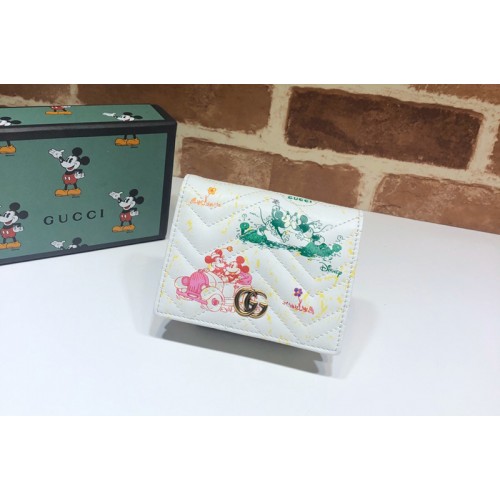 Gucci Online Exclusive Disney x Gucci Marmont card case wallet in White Leather Gucci Online Exclusive Disney x Gucci Marmont card case wallet in White Leather