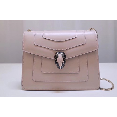 Bvlgari Serpenti Forever 61879 Flap Cover Bags Beige Calf Leather