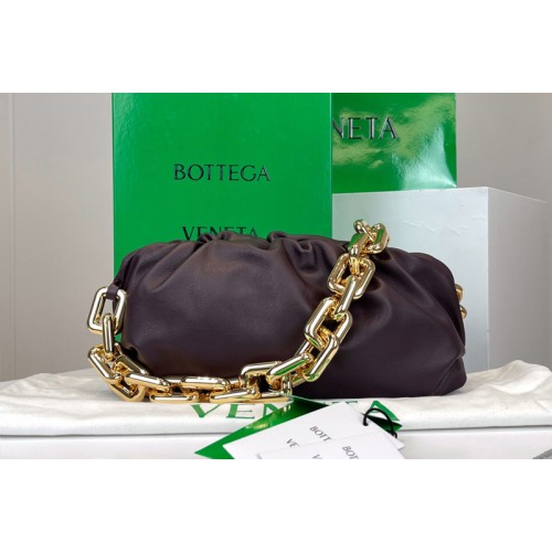 Bottega Veneta Chain Pouch Shoulder Bag in Purple Lambskin Leather With Gold Chain