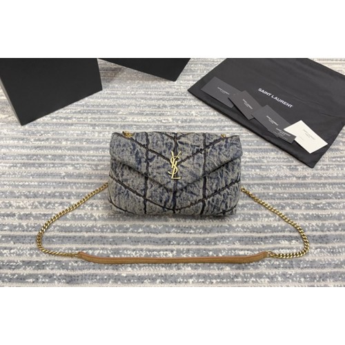 YSL PUFFER TOY BAG IN denim YSL PUFFER TOY BAG IN denim