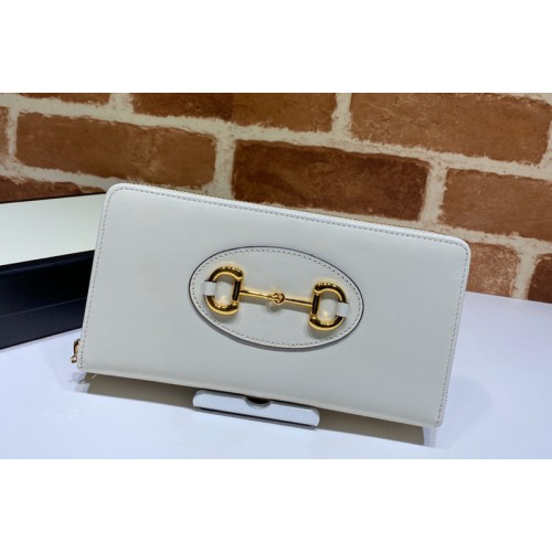Gucci 1955 Horsebit zip around wallet in White leather Gucci 1955 Horsebit zip around wallet in White leather