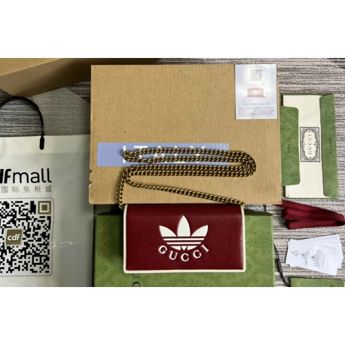 adidas x Gucci wallet with chain in Red and off-white leather adidas x Gucci wallet with chain in Red and off-white leather