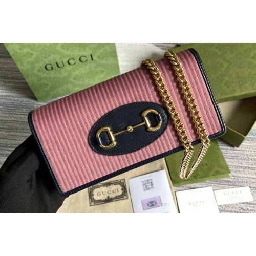 Gucci Horsebit 1955 chain wallet in Pink corduroy Gucci Horsebit 1955 chain wallet in Pink corduroy