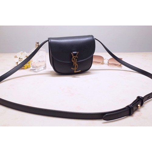 YSL Kaia Mini Satchel Bag in Black Smooth Vintage Leather YSL Kaia Mini Satchel Bag in Black Smooth Vintage Leather