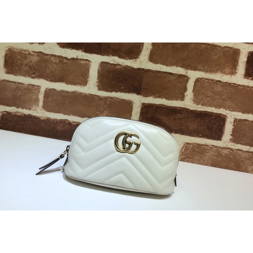 Gucci Marmont cosmetic case in White matelasse chevron leather Gucci Marmont cosmetic case in White matelasse chevron leather