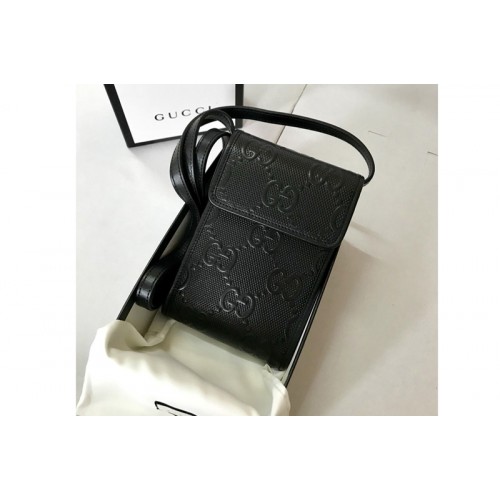 Gucci embossed mini bag in Black embossed leather