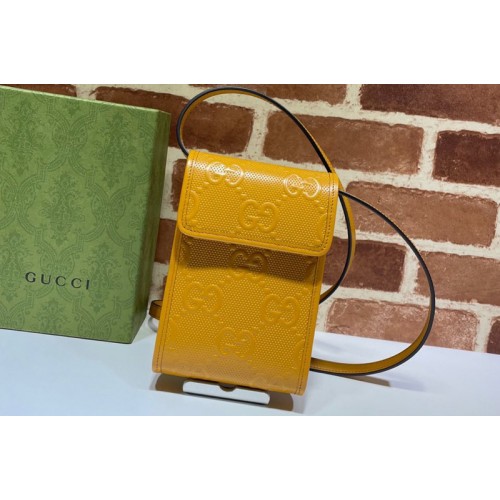 Gucci embossed mini bag in embossed yellow leather Gucci embossed mini bag in embossed yellow leather