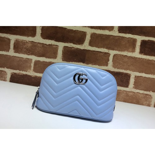 Gucci Marmont Cosmetic Case in Blue Leather Gucci Marmont Cosmetic Case in Blue Leather