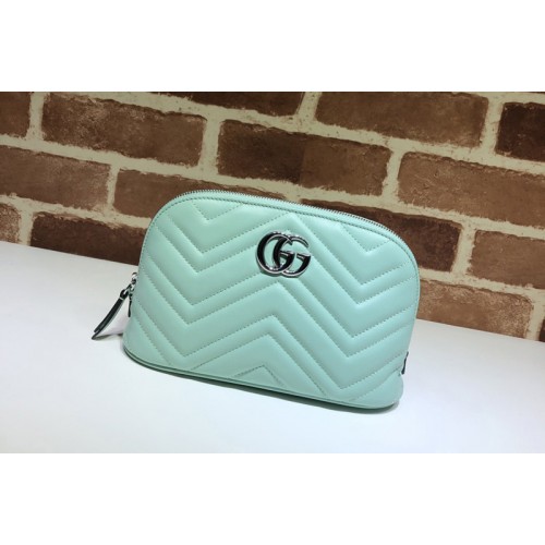 Gucci Marmont Cosmetic Case in Light Blue Leather Gucci Marmont Cosmetic Case in Light Blue Leather