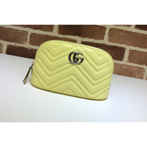 Gucci Marmont Cosmetic Case in Yellow Leather