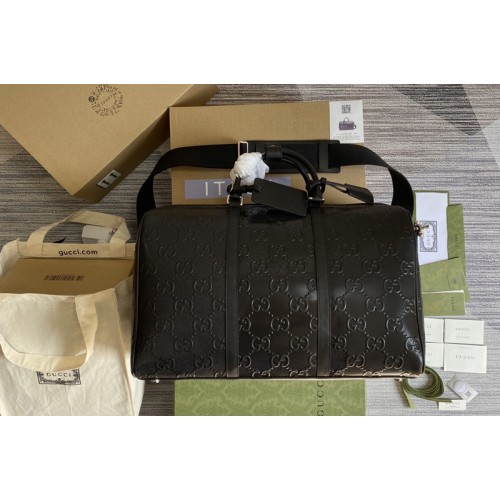 Gucci embossed duffle bag in Black embossed leather Gucci embossed duffle bag in Black embossed leather