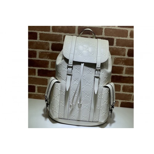 Gucci embossed backpack in White embossed leather Gucci embossed backpack in White embossed leather